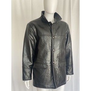 Jacket Faux Leather Italian Brand GV MADE IN ITALIA in 1973 Black VINTAGE, RARE
